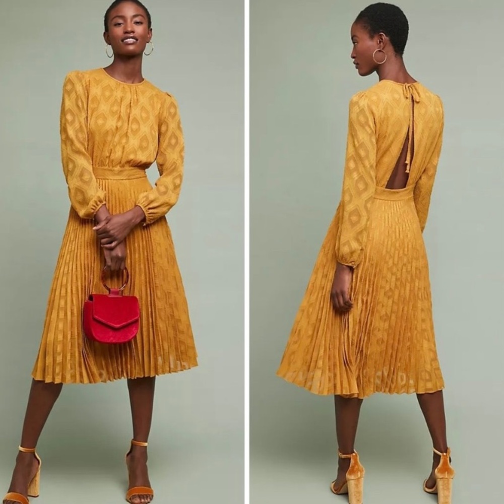 Anthropologie Ottod’Ame Sunglow Pleated Dress
